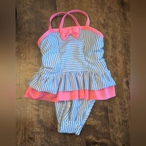 Crown & Ivy Baby Swimsuit with Pink Trim/ 12 Months/ NWOT